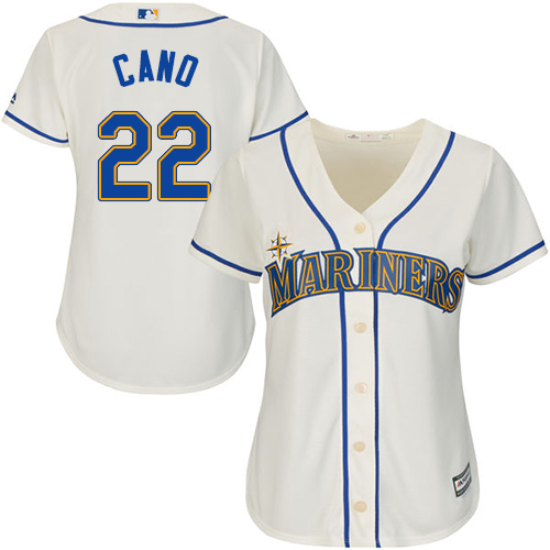Mariners #22 Robinson Cano Cream Alternate Women's Stitched MLB Jersey